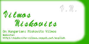 vilmos miskovits business card